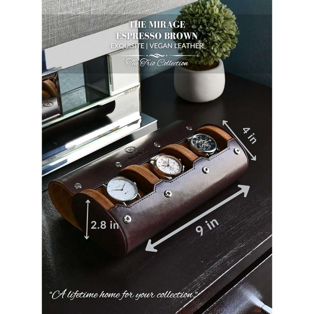 Watch Travel Case for Men Watch Roll for Travel Organizer and Display Watch Case - Picture 4 of 8